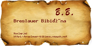 Breslauer Bibiána névjegykártya
